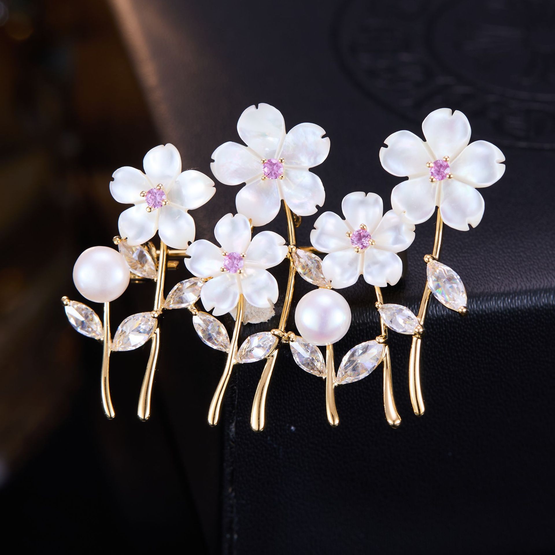 Women Accessories Bouquet - OKILY Elegant White Fritillary Cherry Blossom
