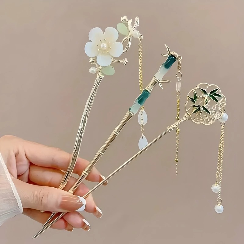 Women Accessories Shop Design - 1/3/6pcs Elegant Chinese Style Tassel Hairpin