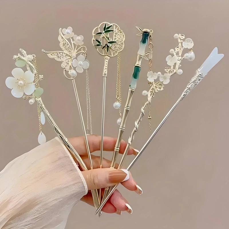 Women Accessories Shop Design - 1/6pcs Elegant Chinese Style Tassel Hair