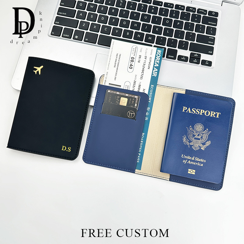 Women Accessories Business Name - Travel Gold Airplane Custom Name Passport