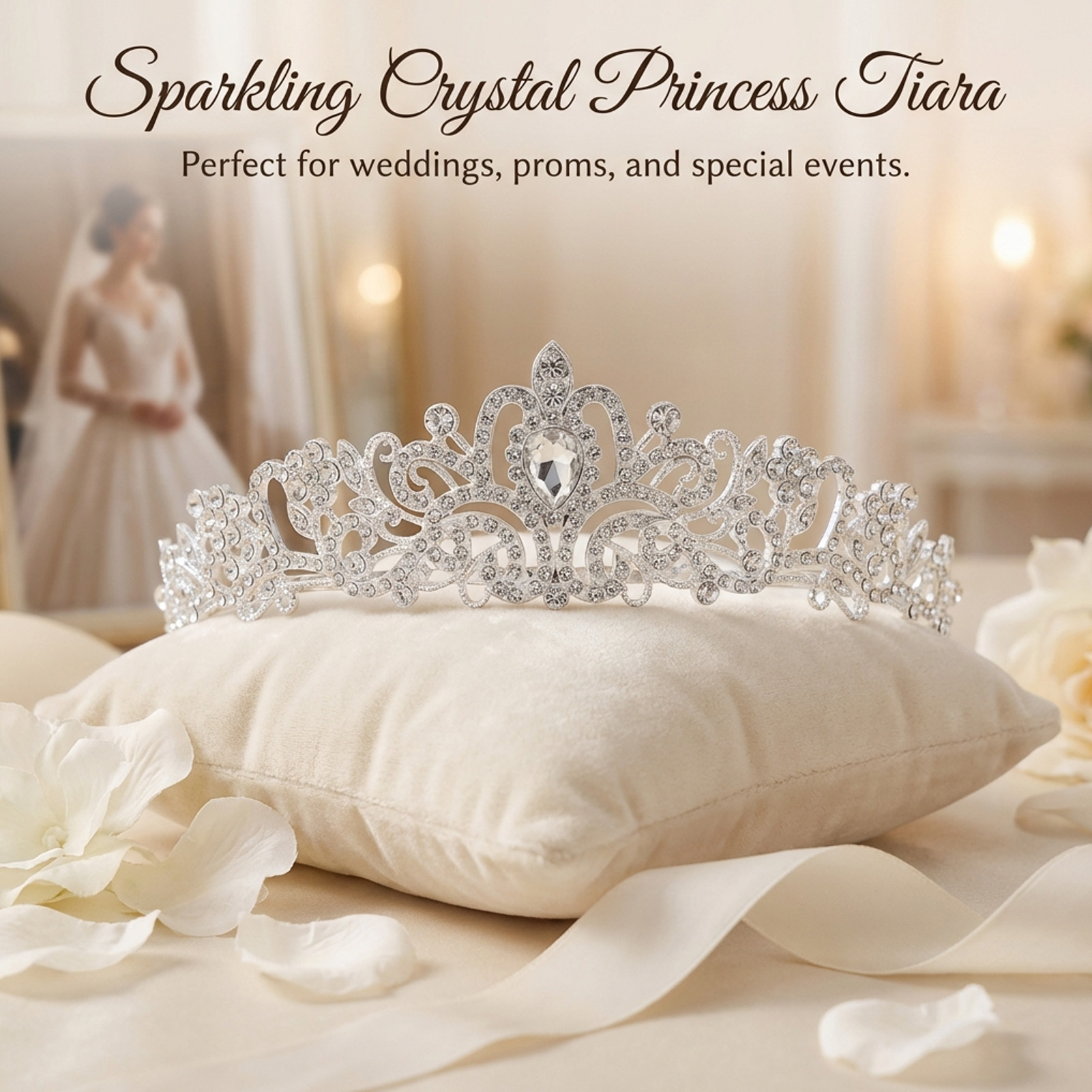 Elegant Bridal Crown Sparkly R - đánh giá và giá Women'S Wedding Accessories
