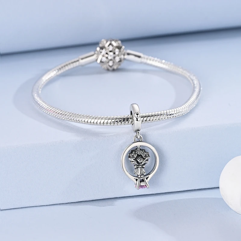 925 Silver Charm Bead Rotatabl - đánh giá và giá Women Accessories Bouquet