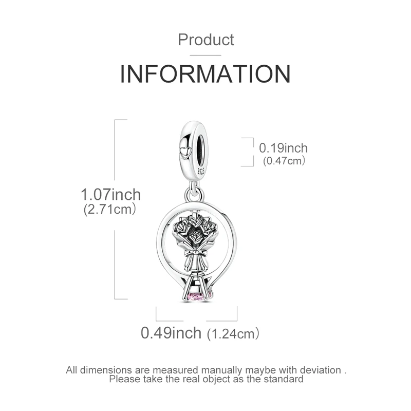 925 Silver Charm Bead Rotatabl - đánh giá và giá Women Accessories Bouquet