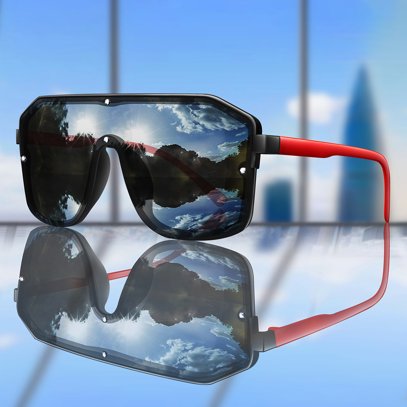 New Brand Square Big Frame Sun - đánh giá và giá Sunglasses Oversized Square