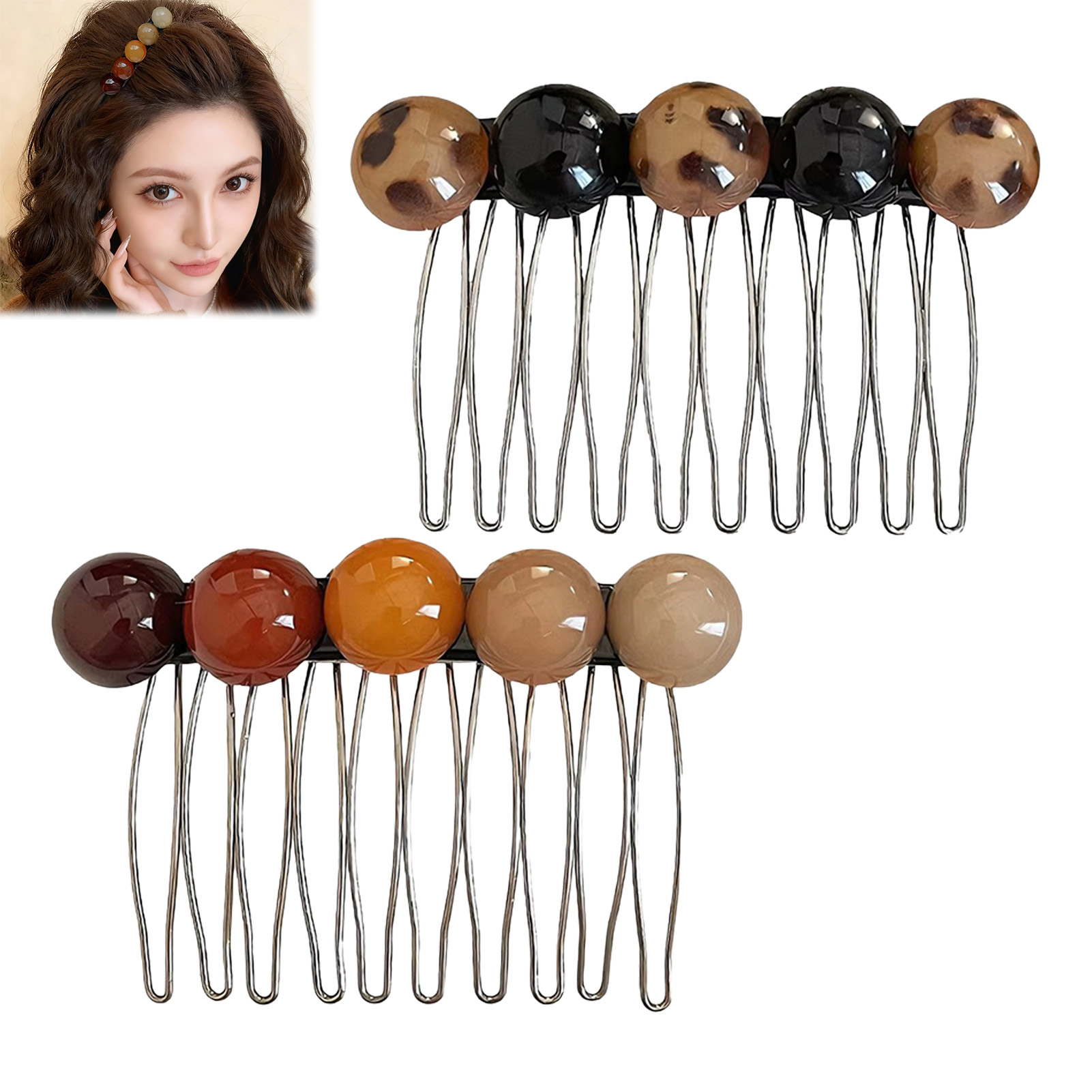 Korean Style Simple Bead Hair  - đánh giá và giá Women Accessories On Sale