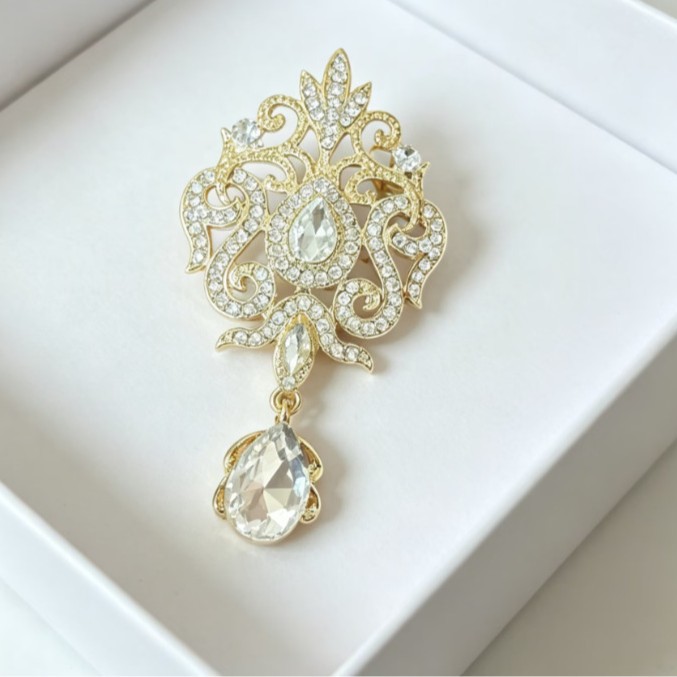 Luxury Gold Color Crystal Flow - đánh giá và giá Women Accessories Bouquet